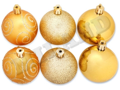 Набор золотых ёлочных шаров "Снежные узоры" НУ-6989