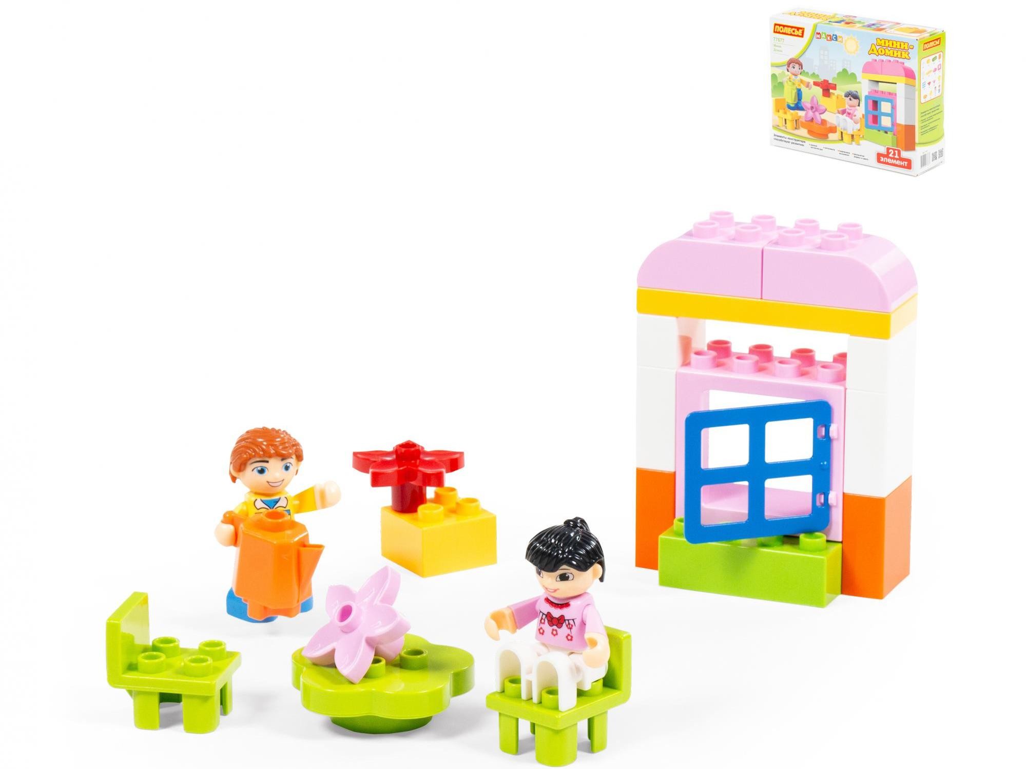 Конструктор "Макси" - "Мини-Домик" 21 эл. в коробке