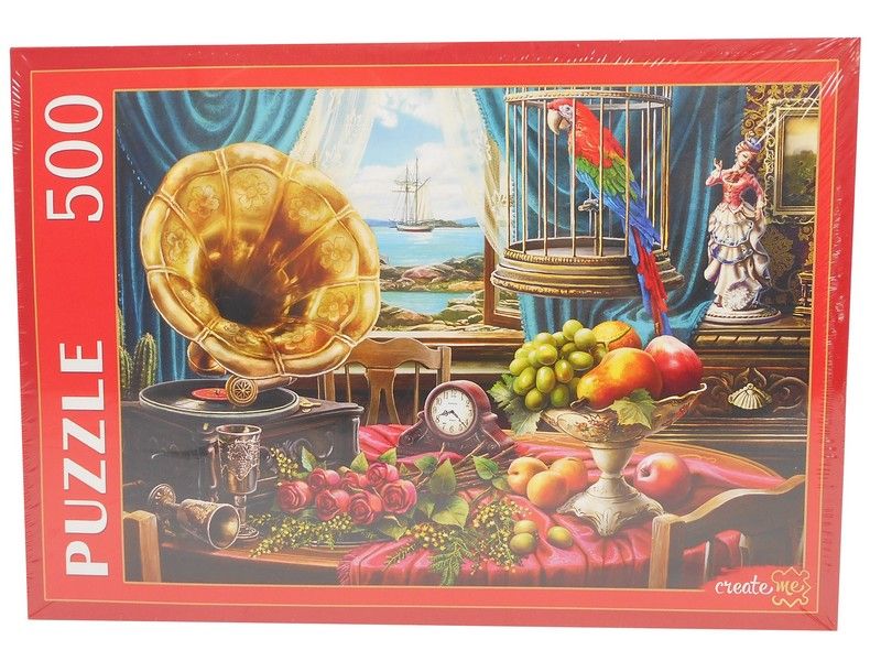 ПАЗЛЫ 500 элементов. НАТЮРМОРТ С ПОПУГАЕМ