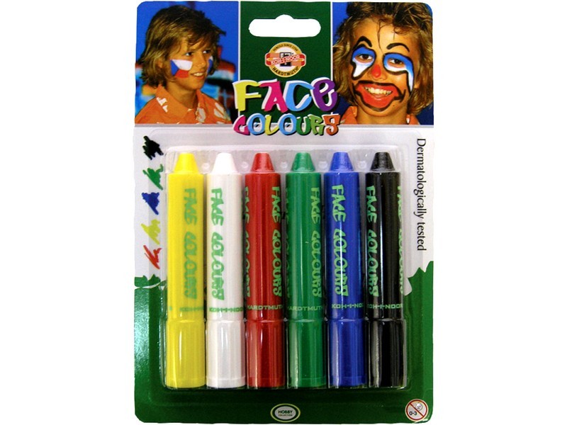Краски-грим 6 цветов для раскрашивания лица "Koh-I-Noor" в карандашах, в блистере