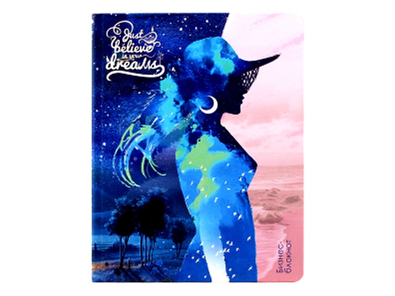 БИЗНЕС-БЛОКНОТ А5 80л. ДЕВУШКА-МЕЧТА (7БЦ, лен)