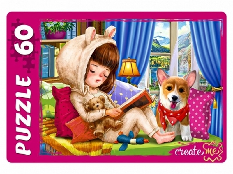 ПАЗЛЫ 60 элементов. ДЕВОЧКА С ПУШИСТЫМИ ДРУЗЬЯМИ №3