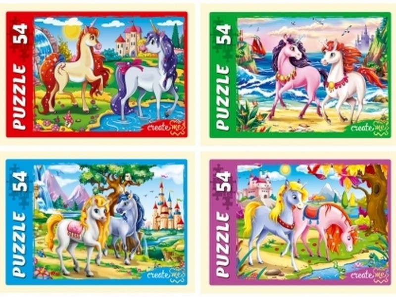 ПАЗЛЫ 54 элемента. ФАНТАСТИЧЕСКИЕ ЕДИНОРОГИ кратно 32
