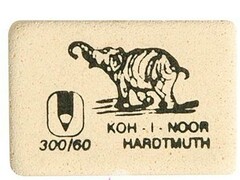34981 [0300060024KD]Ластик "KOH-I-NOOR. Elephant" прямоугольный белый (60шт/уп)