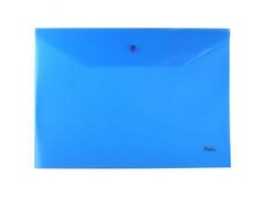 35001 [AKk4_00002]Папка-конверт на кнопке А4 Hatber 180мкм Синяя