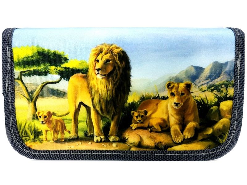 Пенал 2-секц. ЛЬВИНОЕ СЕМЕЙСТВО 190х110, печать на ткани (ПН-4695)