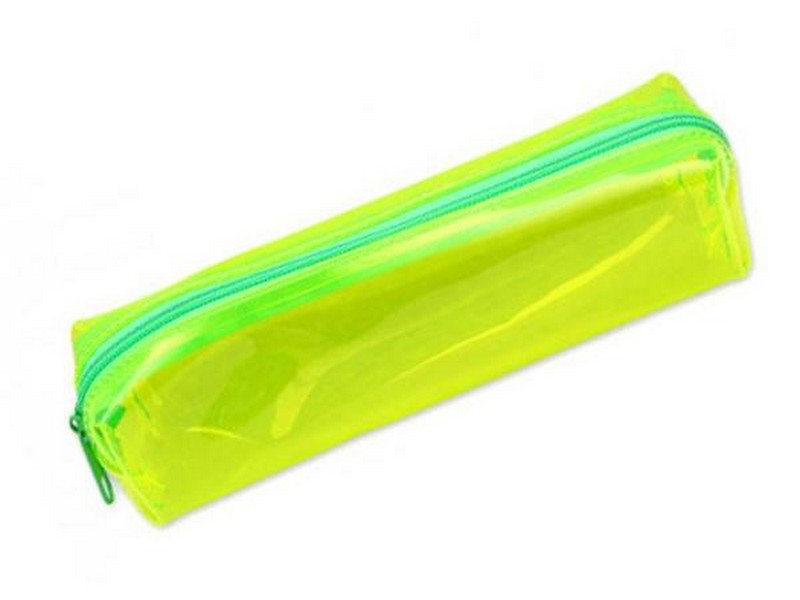 Пенал-косметичка ЖЁЛТЫЙ ПРОЗРАЧНЫЙ пластик (ПН-3182)