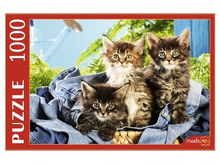 ПАЗЛЫ 1000 элементов. КОТЯТА В КОРЗИНЕ