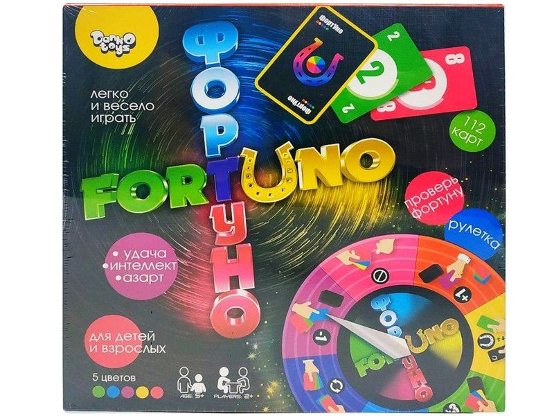 Настольная игра «ФортУно» 112 карт+рулетка