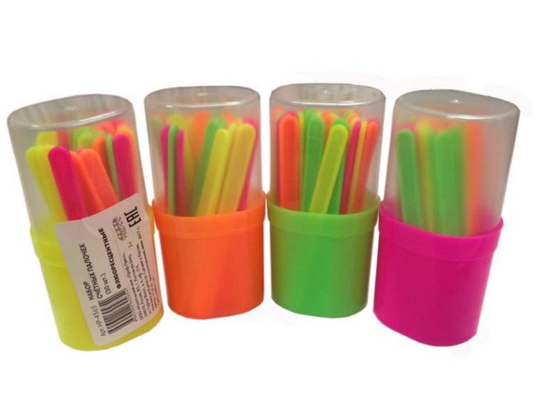 Набор счетных палочек ФЛЮОРЕСЦЕНТНЫЕ 30 шт в пенале НР-4565