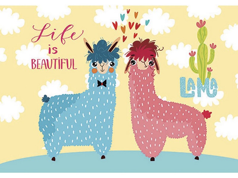 Настольное покрытие для лепки А3 "ДВЕ ЛАМЫ" (пластик)