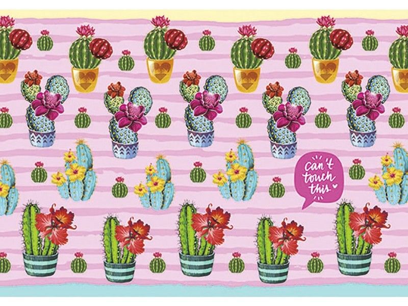 Настольное покрытие для лепки А3 "ЦВЕТУЩИЕ КАКТУСЫ" (пластик)