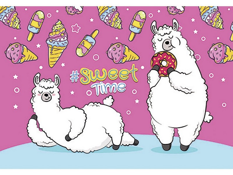 Настольное покрытие для лепки А4 МЕЧТАТЕЛЬНЫЕ ЛАМЫ пластик НПД-5113