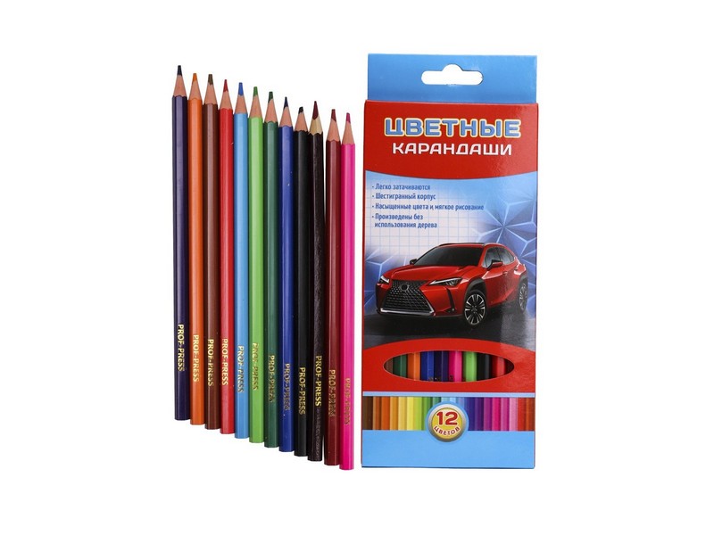 Карандаши цветные 2М гексаг. 12цв. СУПЕР СКОРОСТЬ (гриф.d=2,65мм) К-7121