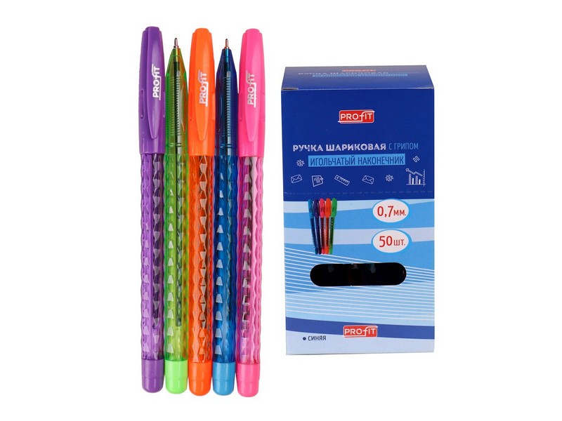 Ручка шариковая GLASS СИНЯЯ d=0,7мм РШ-7560