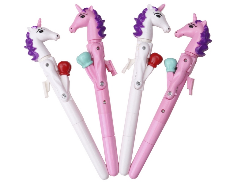 Ручка шариковая СИНЯЯ со светом "ЕДИНОРОГ-БОКСЕР" d=0,7(24шт/уп.) РШ-6719