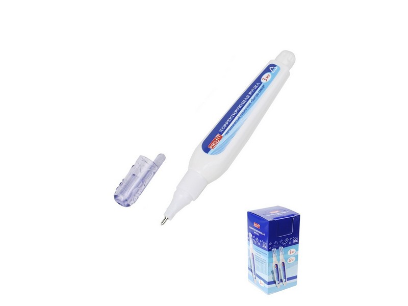 Корректирующая ручка 3 мл, металич. наконечник (12шт/уп.) К-4051