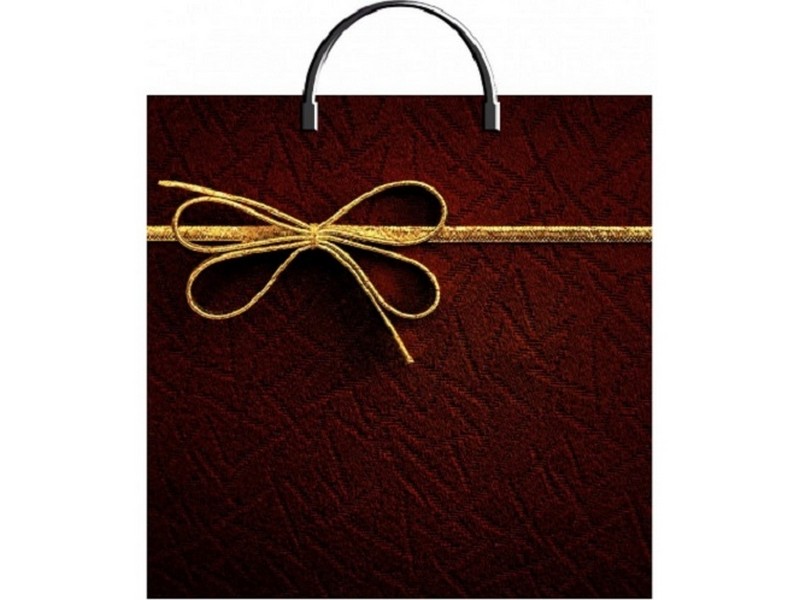 Купить оптом Пакет полиэтиленовый с пластиковой ручкой «ЗОЛОТОЙ БАНТИК» 36*37см в Луганске