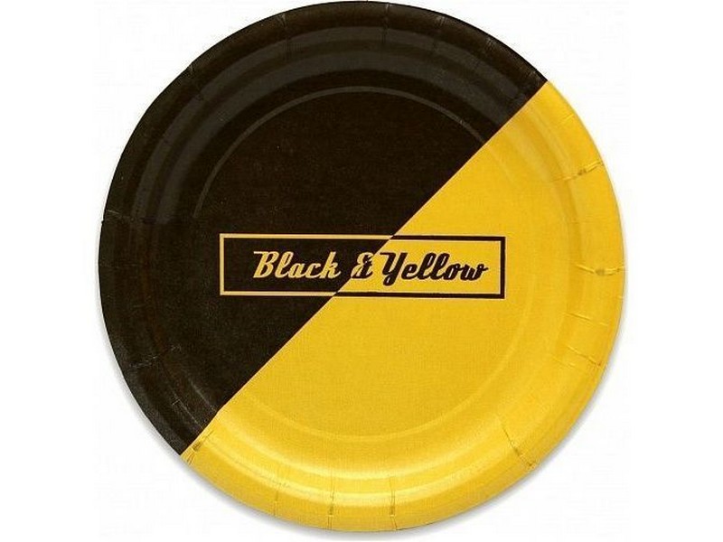Тарелка бумажная Black&Yellow (17 см, 6 шт) ЕВ-1603