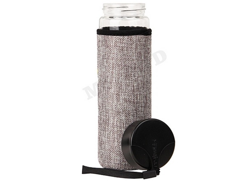 Бутылка стеклянная «ЗАБАВНАЯ ЛАМА» для воды 500 мл в чехле УД-6395