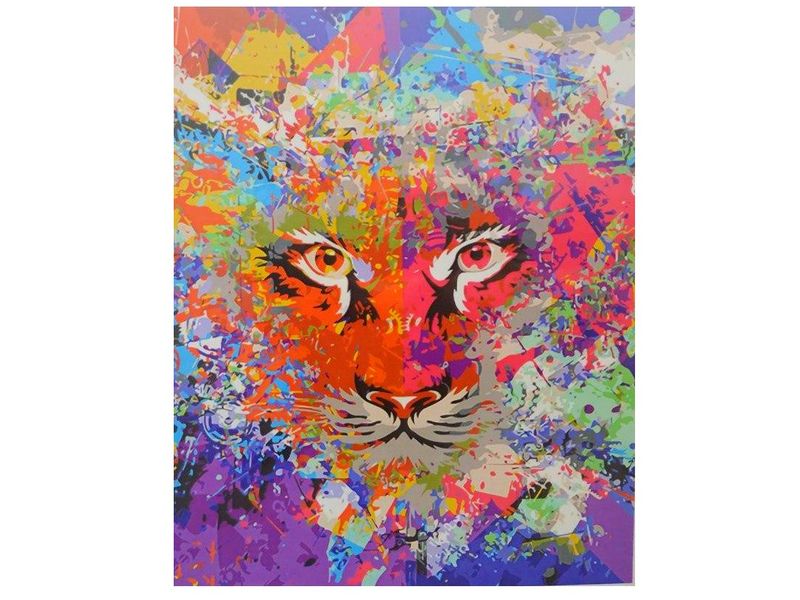 Холст с красками 40х50 см по номерам. АВАНГАРДНЫЙ ТИГР