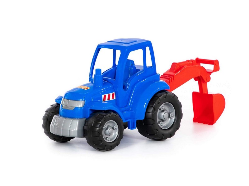 Трактор "Чемпион" с лопатой синий в сеточке