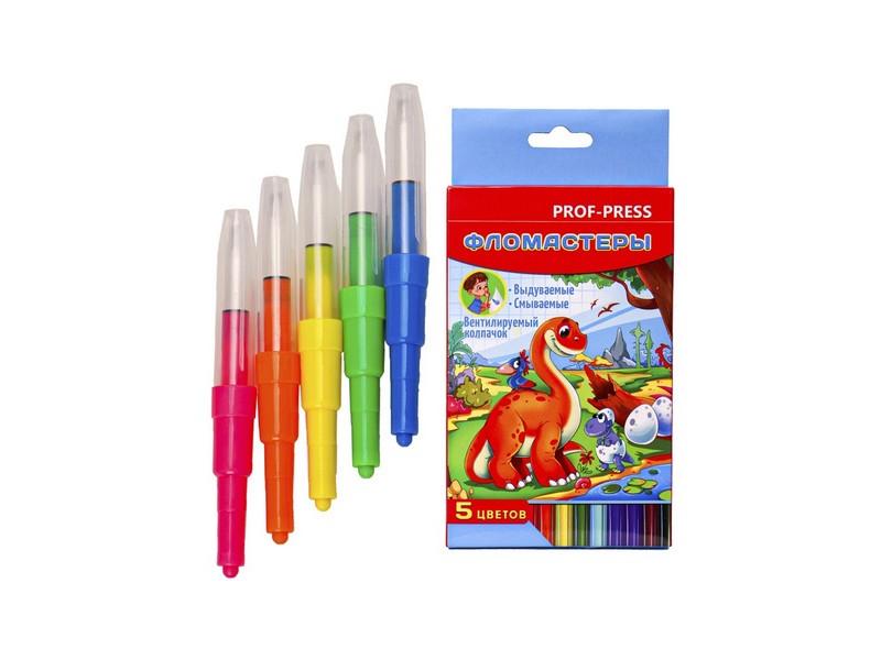 Фломастеры воздушные 5цв. ОТДЫХ НА БЕРЕГУ Ф-3060