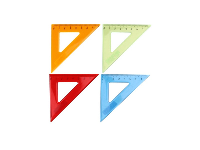 Треугольник ЦВЕТНОЕ ПРОЗРАЧНОЕ АССОРТИ 7см Л-6200