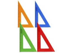 37641 [Л-6212]Треугольник ЦВЕТНОЕ ПРОЗРАЧНОЕ АССОРТИ 18 см Л-6212