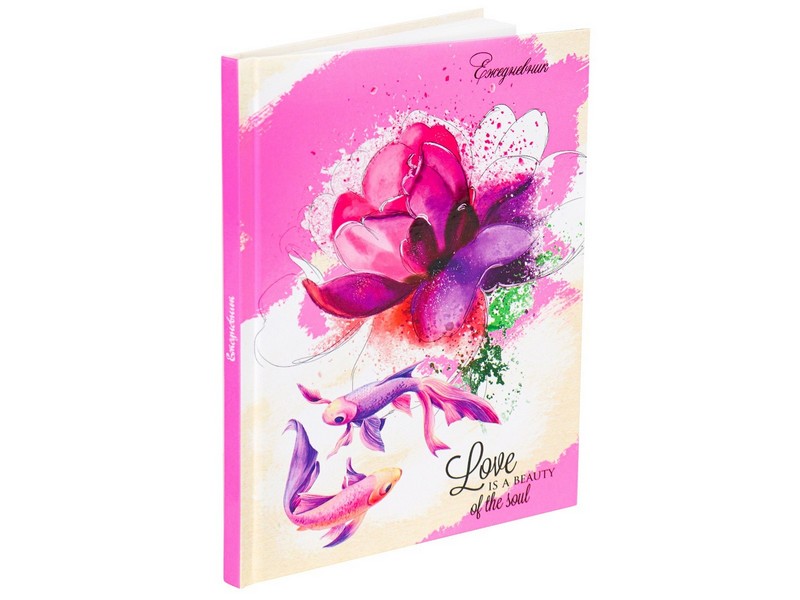 ЕЖЕДНЕВНИК А5 80л. РЫБКИ И ЦВЕТОК (7БЦ, глян. лам., недатир.)