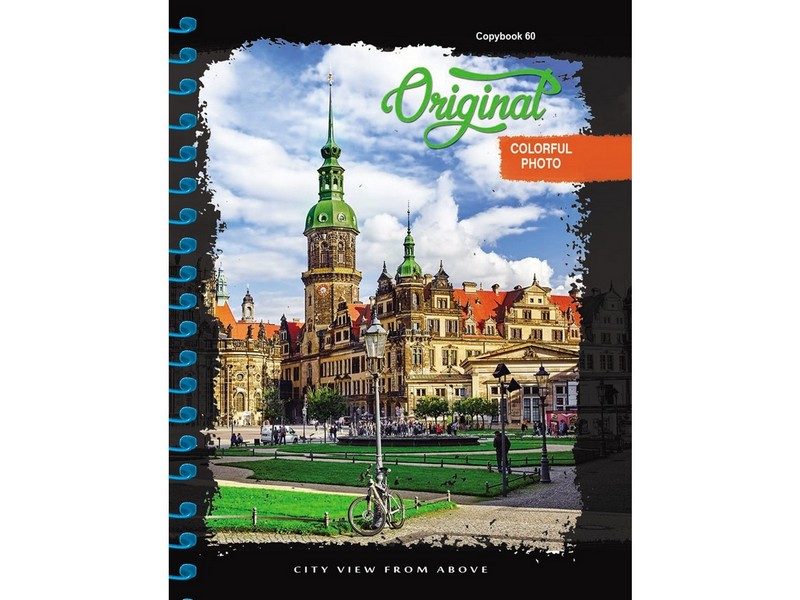 Тетрадь КЛЕТКА А5 60л. ЯРКИЕ ГОРОДА (спираль, цвет. мелов. обл.)