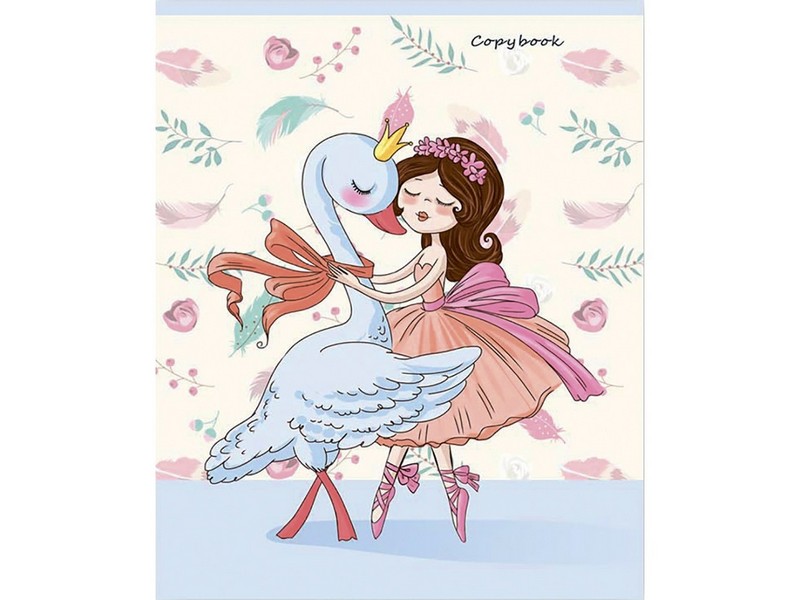 Тетрадь КЛЕТКА 48л. ДЕВОЧКА И ЛЕБЕДЬ (твин-лак) 48Л-6119