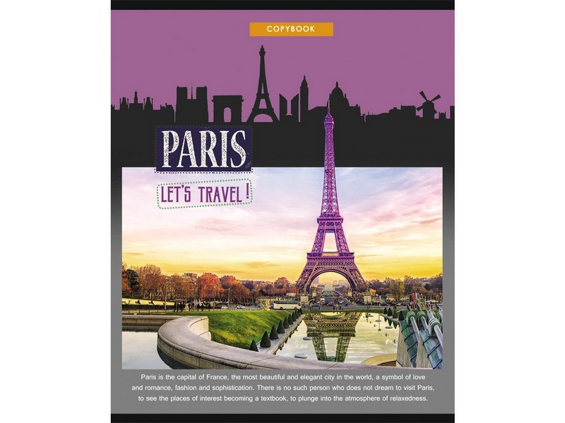 Тетрадь КЛЕТКА 80л. ЕВРОПЕЙСКИЕ ГОРОДА-9 (цвет. мелов. обл.)