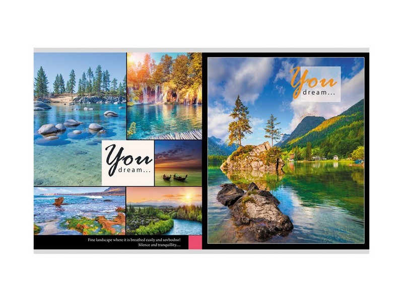 Тетрадь КЛЕТКА 96л. ПЕЙЗАЖ ИЗ МЕЧТЫ (цвет. мелов. обл., перевертыши)