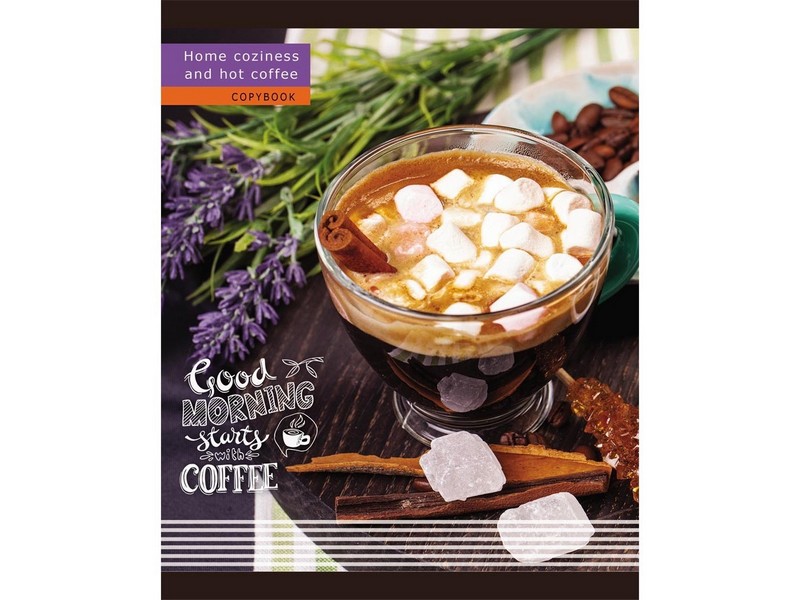 Тетрадь КЛЕТКА 96л. КОФЕ И СЛАДОСТИ (цвет. мелов. обл.)