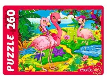 ПАЗЛЫ 260 элементов. КРАСИВЫЕ ФЛАМИНГО