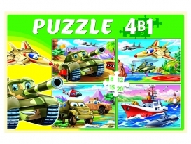 ПАЗЛЫ 4 в 1. ВОЕННЫЙ ТРАНСПОРТ (8,12,15,20 эл.)