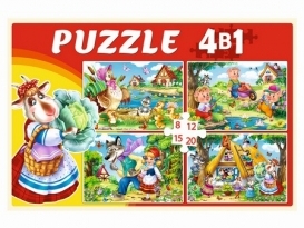 ПАЗЛЫ 4 в 1. ЛЮБИМЫЕ СКАЗКИ (8,12,15,20 эл.)