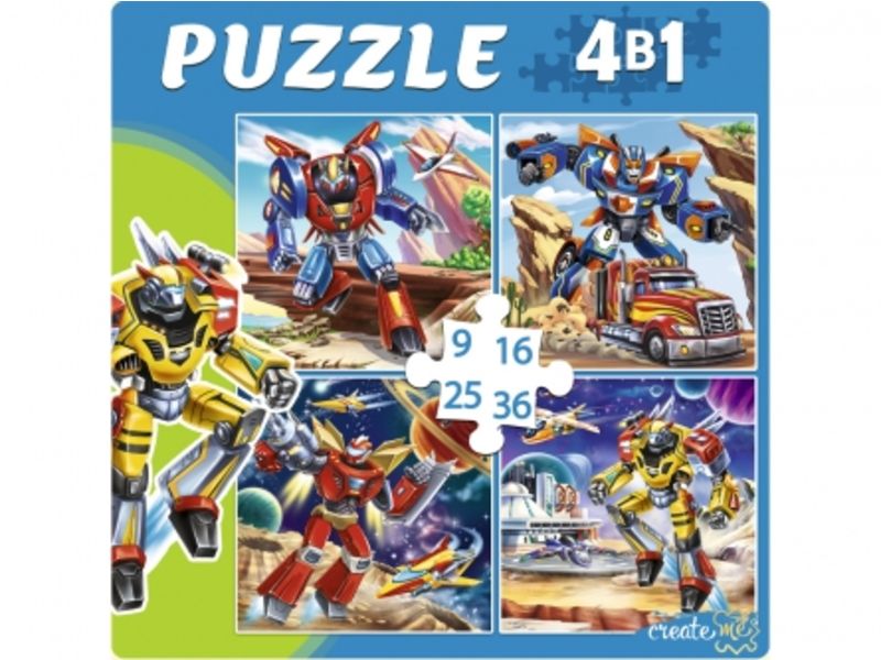 ПАЗЛЫ 4 в 1. МИР ТРАНСФОРМЕРОВ №10 (9,16,25,36 эл.)