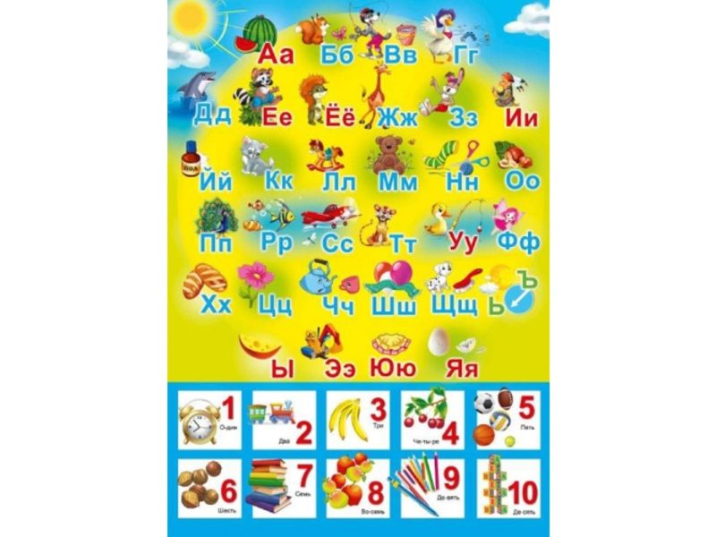 Плакат А2 Азбука и цифры 10-09-0008