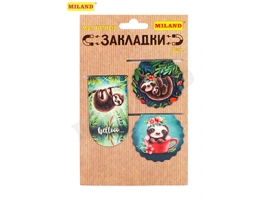 Набор магнитных закладок "Ленивцы в джунглях" 3 шт МЗ-9176