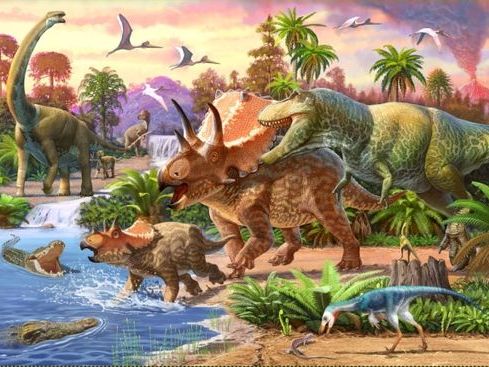 Холст с красками 30х40 см по номерам ЭРА ДИНОЗАВРОВ (Х-0141)