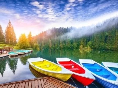 Раскраска на картоне A4 Яркие лодочки (Р-2406)