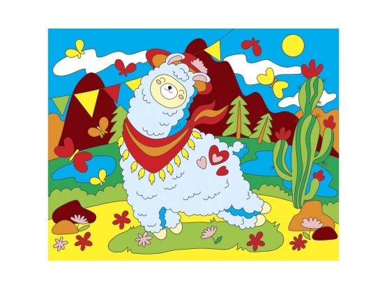 Холст с красками 20х25 см Перуанская лама (Х-9405)