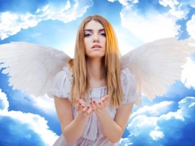 Холст с красками 30х40 см по номерам НЕЖНЫЙ АНГЕЛ В НЕБЕСАХ (Х-8623)