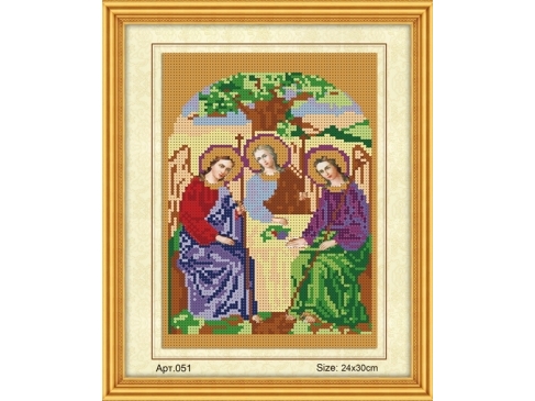 Н-р для вышивания бисером Икона Святая Троица (24x30 см, част. заполн., канва с рис.) 051