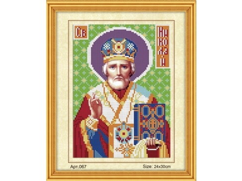 Н-р для вышивания бисером Икона Святого Николая (24x30 см, част. заполн., канва с рис.) 067