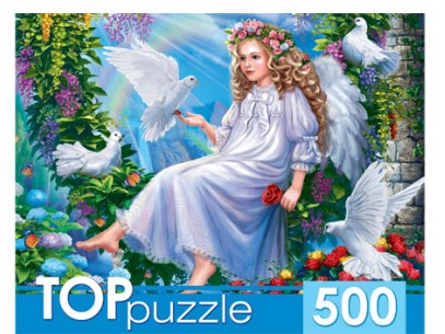 TOPpuzzle ПАЗЛЫ 500 элементов. АНГЕЛОК В САДУ