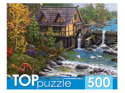 TOPpuzzle ПАЗЛЫ 500 элементов ВОДЯНАЯ МЕЛЬНИЦА