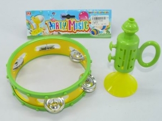 Набор музыкальных инструментов "Бубен и дудочка" 15 см (ИМ1974)